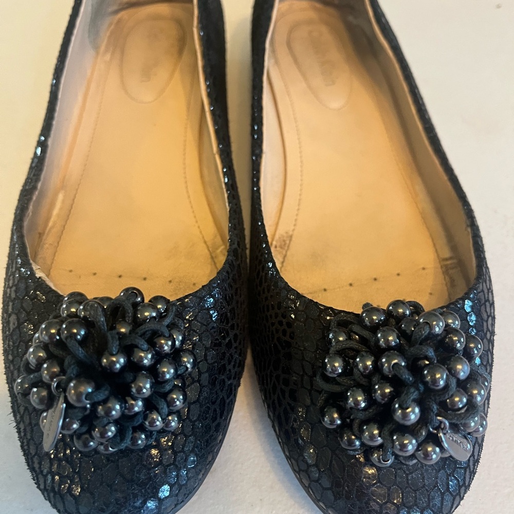 Calvin Klein Black Beaded Flats